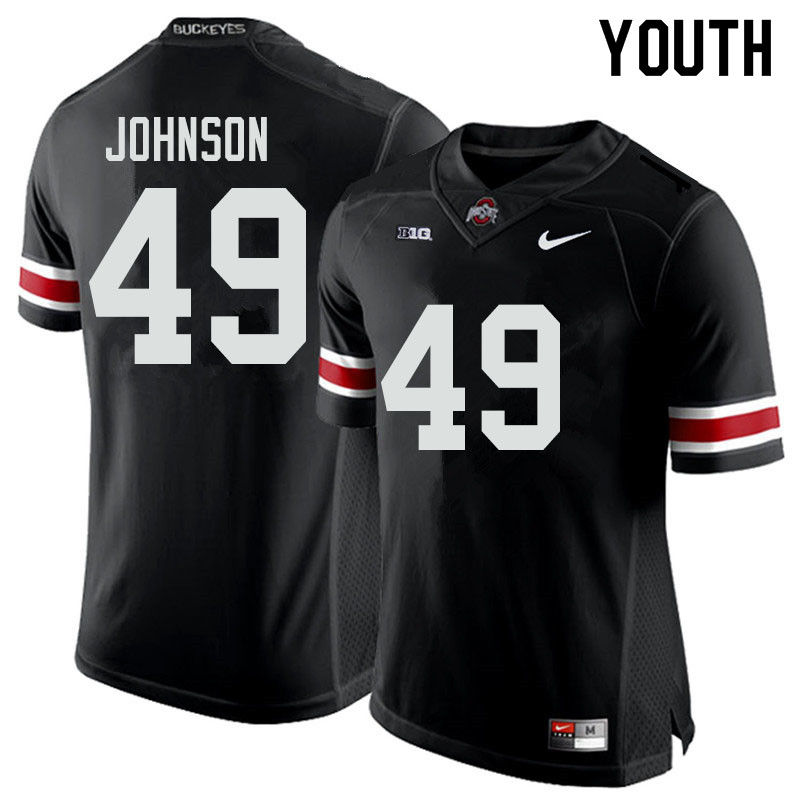 Youth Ohio State Buckeyes #49 Xavier Johnson Black Authentic College Stitched Football Jersey 23FO048BB